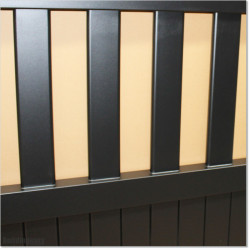 Gate is 4.275M wide and gate height is 1.75. Gate fits 4M post gap. Gate colour Matte Black (RAL9005)