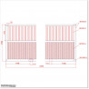 Gate is 4.725M wide and gate height is 1.75. Gate fits 4.5M post gap. Gate colour Matte Black (RAL9005)