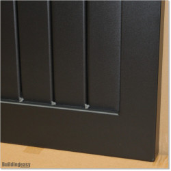 Pedestrian Tongue & Groove gate is 1.05M wide and gate height is 1.75M. Gate colour Matte Black (RAL9005)
