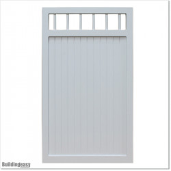 Pedestrian Tongue & Groove gate is 1.05M wide and gate height is 1.75M. Gate colour Pure White (RAL9010)