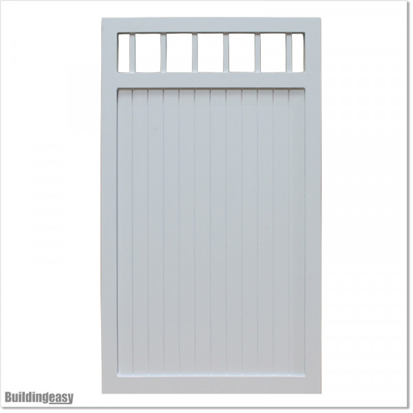 Pedestrian Tongue & Groove gate is 1.05M wide and gate height is 1.75M. Gate colour Pure White (RAL9010)