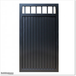 Pedestrian Tongue & Groove gate is 1.05M wide and gate height is 1.75M. Gate colour Matte Black (RAL9005)