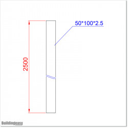 Finn Fence Aluminum Post 100 X 50 and 2.5mm wall thickness