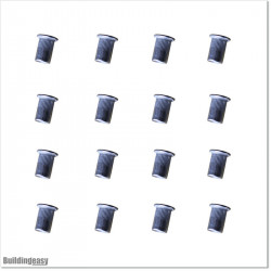 Large Flange Head M6 Aluminium Rivet Nut 16 pieces