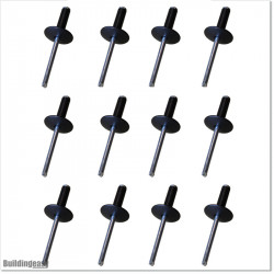 Aluminium Rivets 16mm head diameter. Matte Black colour.