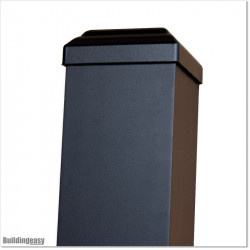 Aluminium Post 100 X 100 and 4.0mm wall thickness. Colour is Matte Black and comes with matching post cap.