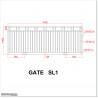3.7M Wide Black Colour Aluminium Flat Top Sliding Gate 1.4M High