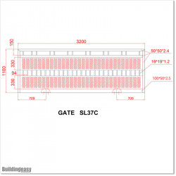 3.2M Wide Flat Top Aluminium Sliding Gate 1.2M High With Added Privacy