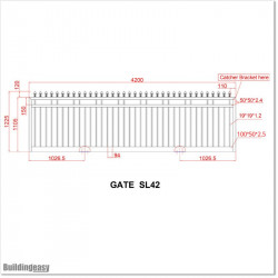 4.2M Wide Aluminium Spikes Top Sliding Gate 1.2M High in Auckland.