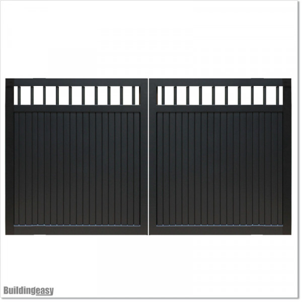 Aluminium Tongue and Groove Gate. Gate is 3.5M wide and gate height is 1.75M.