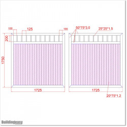 Aluminium Tongue and Groove Gate. Gate is 3.5M wide and gate height is 1.75M.