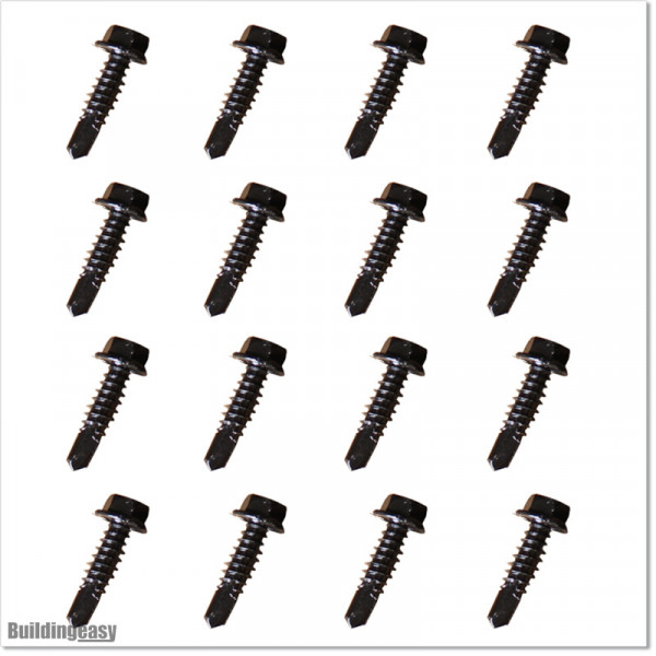 Self-tapping screws are powder coated in black colour. Size M6 X 25mm