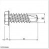 Self-tapping screws are powder coated in white colour. Size M6 X 25mm