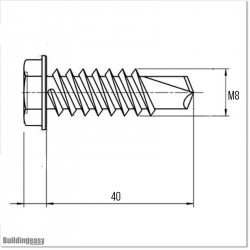 Self-tapping screws are powder coated in white colour. Size M8 X 32mm