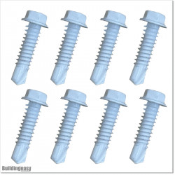 Self-tapping screws are powder coated in white colour. Size M8 X 32mm