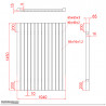 The gate is 1040 mm wide (excluding hinge width) and 1450 mm high