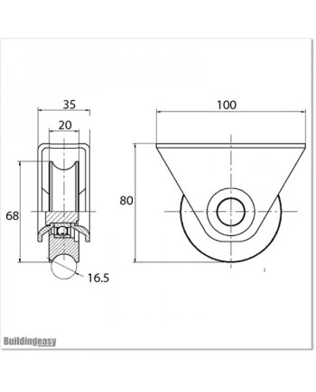 White Colour Sliding Gate Wheel With Bearings in U Groove.