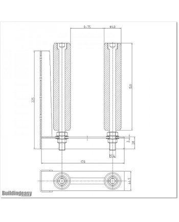 Two Roller Guide With Steel L Bracket and Two 150mm Large Rollers.
