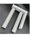 Two Roller Guide With Strong L Bracket and Two 250mm Large White Rollers.