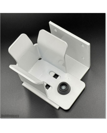 White Colour Pre Holed Sliding Gate Stopper With Fitted Side Plate.