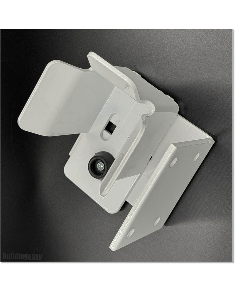 White Colour Pre Holed Sliding Gate Stopper With Fitted Side Plate.