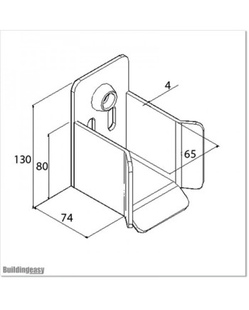 White Colour Pre Holed Sliding Gate Stopper With Fitted Side Plate.